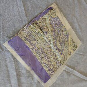 Printed design Purple Silk Scarf 40" x 40" New ( no tag)